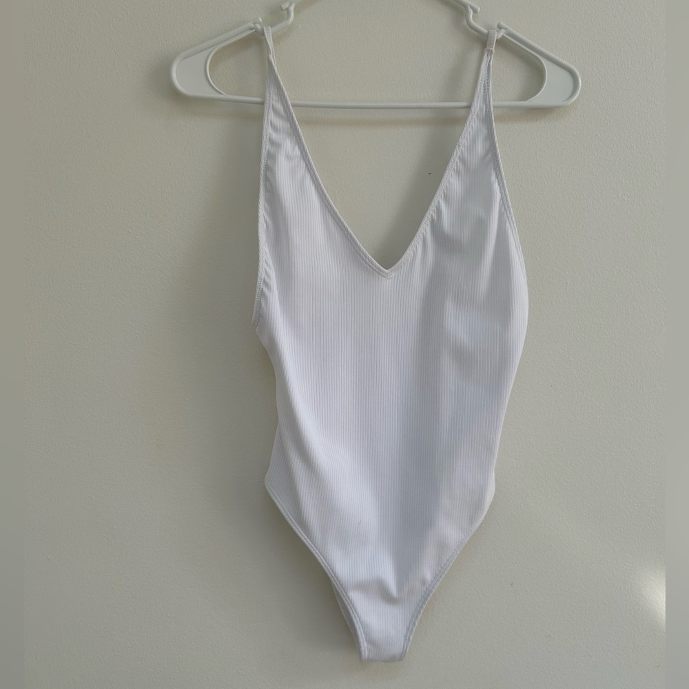 Forever21 ribbed v neck bodysuit